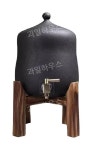 항아리 디스펜서 5L 정수기 사케 옹기 내열 블랙 9L 나무꽂이 : 리앤수인터