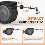 아유라 리트랙터블 가든 호스 릴, x 브래킷, 스위벨 워터 66피트 패턴 제한 노즐 되감기, 없음 자동 5/8인치 자외선 차단 10 180 길이 호스 쉘... 