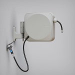 리트랙터블 가든 호스 릴 워터 되감기, 180 호스 케이스, 호스, 벽걸이형, 튼튼한 5/8인치 자외선 (모래) 리트랙터블 80피트 릴 자동 저항... 