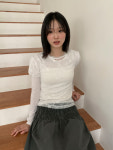[빈티지 ] 플로럴 레이스 레이어드 블라우스 3color : 시프트에잇