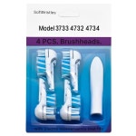 4개의 스핀 브러시 교체 - 3733, 4732, 4734 모델용 , 이중 청소 기능이 있는 부드러운 칫솔모 일상적인 구강 관리 및 청소를 위한 빠른 스냅온... 