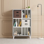 원목 책장 5단 4단 3단 2단 사무실 선반 전면 서재 낮은 : 행운친구