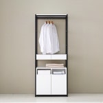 벽행거 옷행거 원목 스탠드 철제 선반 서랍장 시스템헹거 튼튼한헹거 드레스룸 인테리어 : 행운친구