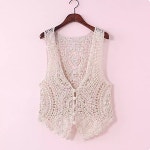 여름 뜨개 그물니트 여성 손뜨개 조끼 여름용 니트조끼 : 스타스몰