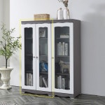 책장 수납장 유리장 템바보드거 장식장 거실 실장 선반 : 행운친구