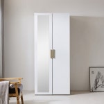 옷장 장롱 드레스룸 침실 화이트 수납 도어 행거 가구 : 행운친구