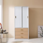 옷장 장롱 드레스룸 도어 행거 슬라이드 수납장 옷수납 가구 침실 서랍 : 행운친구