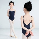 여자 발레 레오타드 나일론 라인 석 캐미솔 슬링 체조 댄스 V 할로우 백 바디 슈트 : 인그레이브투