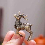 스노우올 1Pcs 골드 디어 피규어 황동 작은 조각상 집 조각품 장식 동물 러스틱 오피스 홈 데코 월 아트 선물 (사슴-10) Bird-13 : 성심무역