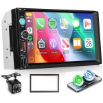 무선 카플레이 안드로이드 오토가 장착된 ORDERICH 더블 딘 카 라디오 백업 카메라가 : 플라이바이바잉몰