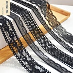 각종 원단 고딕 스타일 블랙 속눈썹 레이스 액세서리 핸드메이드 인형 옷 칼라 홀로우 절묘함 1 H6511 1미터 : 벤더모어