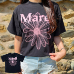 국내매장판 마르디반팔 마르디메크르디 오버핏 여성 티셔츠 블랙핑크, FREE(One size) : 코디Kim