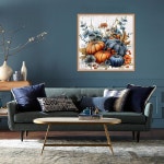 YarnMate 가을 다이아몬드 아트 키트-5D 페인팅 , 호박 키트, 벽 홈 데코 공예용 젬 키트 14x14인치 G7859 : 로마몰 romamall