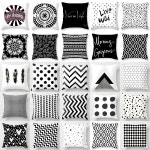 브랜드의  간단한 블랙 화이트 기하학 쿠션 케이스  현대 노르딕 장식 베개 거실 소파 던져 : Synergy컴퍼니