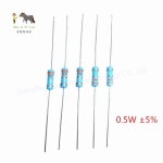 500pcs 1/2W 5% 금속 산화물 필름 저항기 0.5W 0.1R ~ 10M 0.27R 1R 1.8R 2R 3R 4.7R 6.8R 1K 옴 : 바다글로벌27