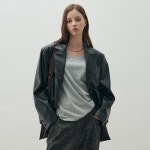 [레더리] 어반 레더 싱글 오버핏 블레이저 [BLACK] : LEATHERY