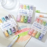 4pcs 과일 형광펜 세트 브러시 팁 스트로브 블링 반짝이 컬러 마커 라이너 그리기 그림 미술 학교 F7640 : 인생푸딩