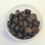 다크 브라운 반경 모양 당구 큐 팁 13mm 단층 워터 버팔로 전문 큐 팁 당구 액세서리 50 개로트 : 판다다01