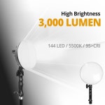 리모스튜디오 1 000W 브라이트 LED 20 x 28인치 W H 중형 소프트박스 3 000루멘 / 144 전구 휴대용 그립 라이트 컨트롤 50W 5500K 95 CRI... 