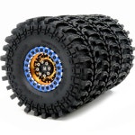 HOBBYSOUL 1.9 Beadlock 휠 및 타이어 세트, 121mm 높이의 부드러운 스티키 알루미늄 림, 1/10 머드 크롤러 SCX10 TRX4 Gen8... 