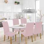 BIETYONE 다이닝 의자 커버, 룸 커버 4개 세트, 신축성 있는 주방 세탁 가능한 파슨스 슬립 보호, 가정, 레스토랑, 연회용(라이트 핑크) 2개... 