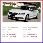 Skoda Superb 3V B8 B9 2016 ~ 2025 2018 2019 자동차 트렁크 보관 파티션 다기능 보관함 자동 인테리어 액세서리 : 디토스로직