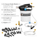 EWK 22 공압 브레이크 유체 블리더 키트 17 어댑터와 2 호스가 장착된 2L 진공 펌프 자동차 오토바이 트럭 및 ABS 시스템용 1인용 브레이크 및... 