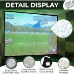 임팩트 스포츠 골프 시뮬레이터 스크린(9.8 x 11.5피트) - 화이트 스크린 더블 그로밋이 있는 가정용 직조 메쉬 강화된 블랙 보더가 훈련용... 