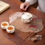 [다도 다실] 예향원 고급 패브릭 원단 채회 화조도 다석 티테이블 매트 E-10595 : 예향원