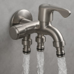 세갈래 수도꼭지 3구 세갈레 스텐 세탁기 카플링 무광 욕실 수전 : 한진종합상사도매