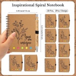 워터세이 20 스티커 메모장이 있는 스파이럴 노트북을 위한 직원 영감 선물 볼펜 대량 반납 교사 자원봉사자 팀 동료를 감사 10 : DAISY 데이지