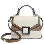 스칼튼 퀼트 크로스바디 사첼, 체인 스트랩 숄더백, 가죽 미니 핸드백, H2065 Beige/Brown Small : 착한 나그네