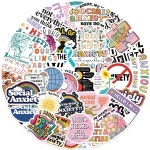 50Pcs 불안 감각 스티커 여행 가방 노트북 스케이트 보드 전화 케이스 방수 스티커에 적합 : neulbomneulbom