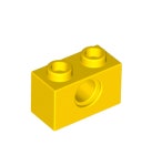 [레고부품] 테크닉브릭 Yellow Technic, Brick 1 x 2 with Hole Item No: 3700/370024) : 원더 브릭