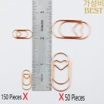 TUTU 큰 심장 종이 클립 귀여운 재미 있은 스테인리스 멋진 모양 사무 용품 50Pcs H0599 : 다크템플러