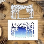 매혹적인 겨울 숲 나무 금속 절단 다이 메리 크리스마스 트리 스크랩북을위한 컷 DIY 앨범 카드 장식 만들기 : 프라임네스트