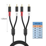 2RCA 수컷수컷 사운드 스피커 어댑터 스플리터 골드 도금 금속 쉘  스테레오 트랜스 미오 896C : 드림321비