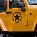 미 Jeep 호환 WRANGLER 등 자동차에 다섯개 별 디자인 장식 스티커 형제 스타일  데칼 라벨 : 티허브
