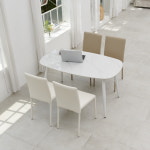 세라믹 타원형 4인 식탁 세트 1400 : 똑소비shop