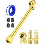 EVOULTES 양방향 연결 에어 척 세트, 밀폐 볼 타이어 척 및 1/4인치 NPT 남성 퀵 플러그가 장착된 헤비 듀티 듀얼 헤드 에어 척, 타이어... 