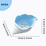 요드위덤 세라믹 소라 껍질 주얼리 트레이, 블루 쉘 접시, 장신구 귀걸이 반지 홀더 접시 코스탈 장식 트레이 열쇠 그릇 크리스마스 룸 비치... 