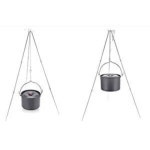 수테쿠스 캠핑 삼각대 캠프 파이어 삼각대 휴대용 캠프파이어 요리 네덜란드 오븐 삼각대와 랜턴 행거 실버 : 딜리고브릿지