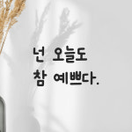 귀여운 손글씨 레터링 스티커 넌 오늘도 참 예쁘다 검정S 11.5x7.5cm : 어썸투데이