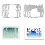 매혹적인 겨울 숲 나무 금속 절단 다이 메리 크리스마스 트리 스크랩북을위한 컷 DIY 앨범 카드 장식 만들기 : 프라임네스트