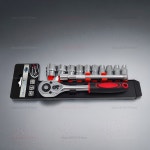 12피스 자동차 소켓 세트 퀵 래칫 렌치 및 육각 정비 기계 수리 도구 : 리치비즈니스