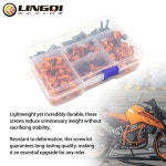 LINGQI RACING 오토바이 1290 KT DUKE 65 690 SX ENDURO 200 Super 키트 앞 너트 장착 볼트 유리 페어링 SMC 용 Adventure 주황색... 