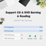 외장 CD 드라이브 USB 3.0 휴대용 슬림 DVD +/-RW ROM 리라이터 버너 작가/플레이어 Pro 노트북/데스크탑용 7/8.1/10 승리 : 좐스팩토리