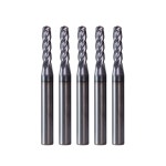 뉴질랜드 5pcs 5/32인치 카바이드 볼 노즈 엔드 밀 세트, 4개의 플루트 AlTiN 코팅 절단 직경 5/32인치, 생크 3/16인치, 길이 9/16인치... 