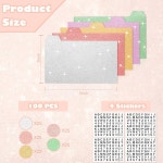 카드 분할기 3 5 가이드 벳 스티커 탭 레시피 컬러풀 블랭크 플래시 학습 학교 학습실 (100) 50 : 아이마미스토어