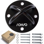 서스펜션 스트랩, 에어리얼 요가 스윙 및 해먹, 체조 링, 복싱 펀칭 백, 체력 체육관 장비 배틀 로프를 위한 SOHAO 벽 천장 마운트 브래킷 BK... 